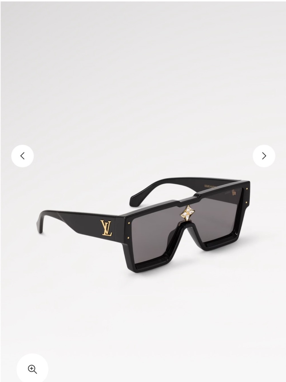 Louis Vuitton Black Shield Sunglasses with Gold LV Logo